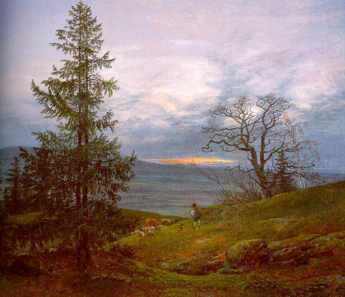 Johan Christian Dahl Evening Landscape with Shepherd china oil painting image